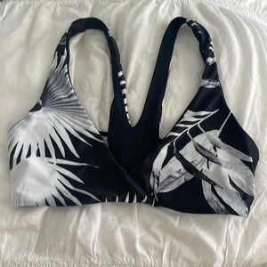 L Space Black and White Palm bikini top.